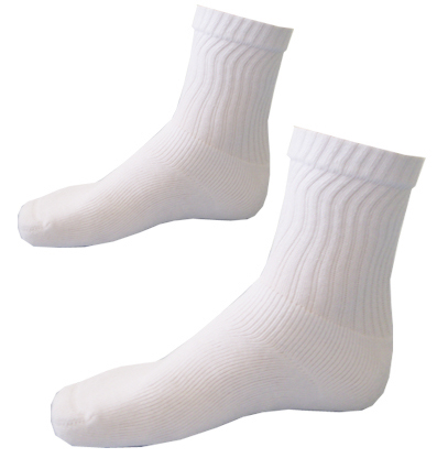 HAC Sock Sport Crew White 2pk K-12