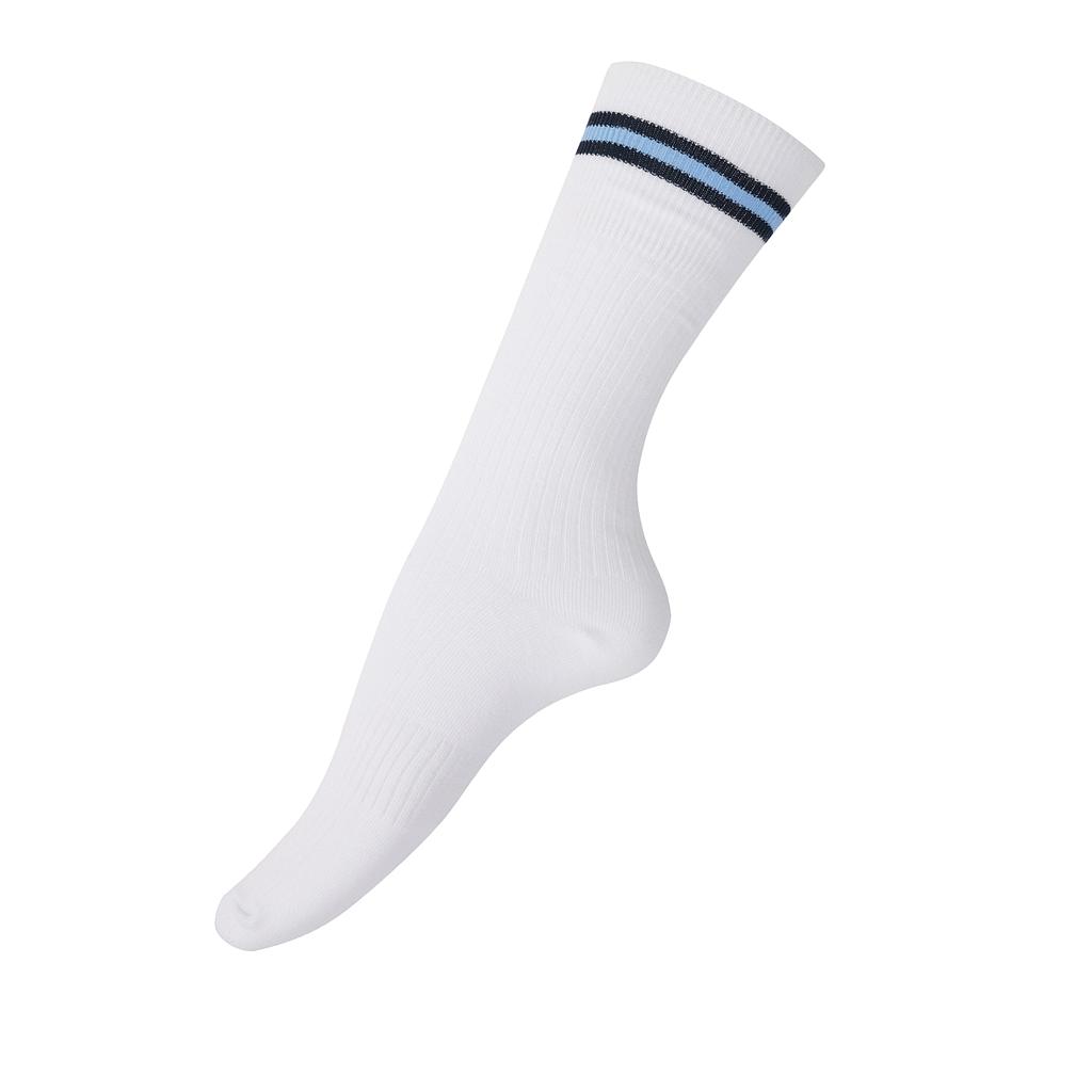 BCC Sock F/D Girls White 2pk K-12