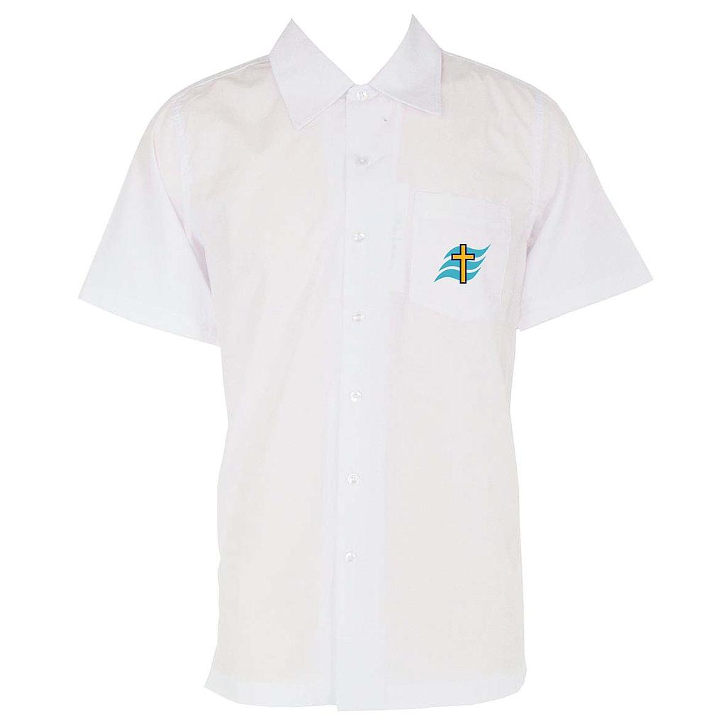 SAC Shirt S/S 2pc Collar White 11-12 (D)