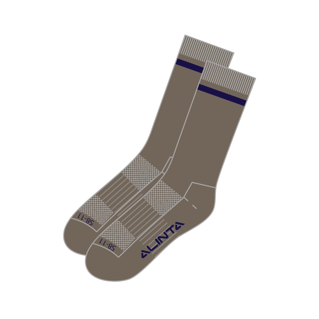 PCC Sock Crew Boys Taupe 7-12