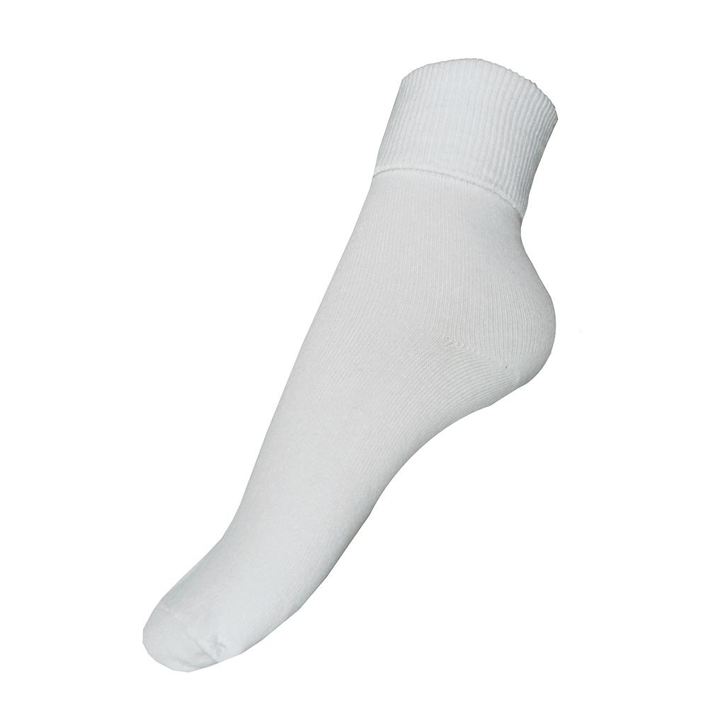 PPS Sock White Fold Down 1pk