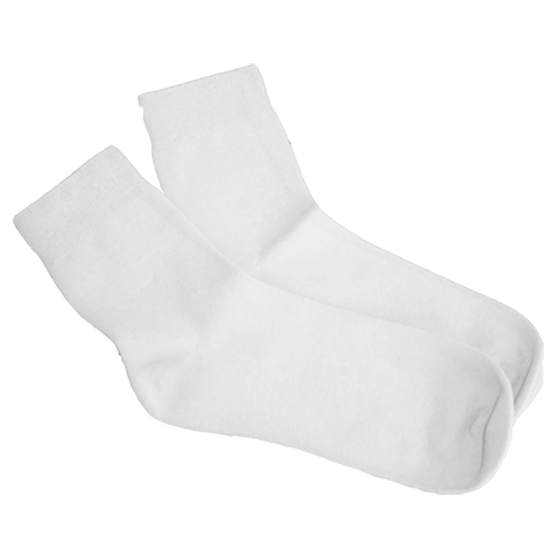 STB Sock White Fold Down 1pk