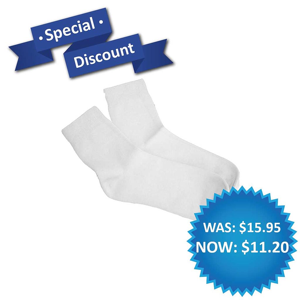 UNI Dress Sock White 3 Pack (O)